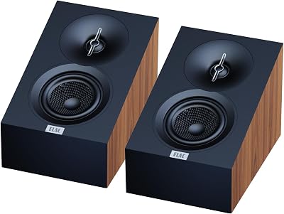 ELAC Debut 3.0 DA43-WN Atmos-Enabled On-Wall Speakers, Walnut Pair - 1 Aluminum Dome Tweeter & 4 Aramid Fiber Woofer - 2-Way Bass Reflex - 48Hz to 38KHz Response