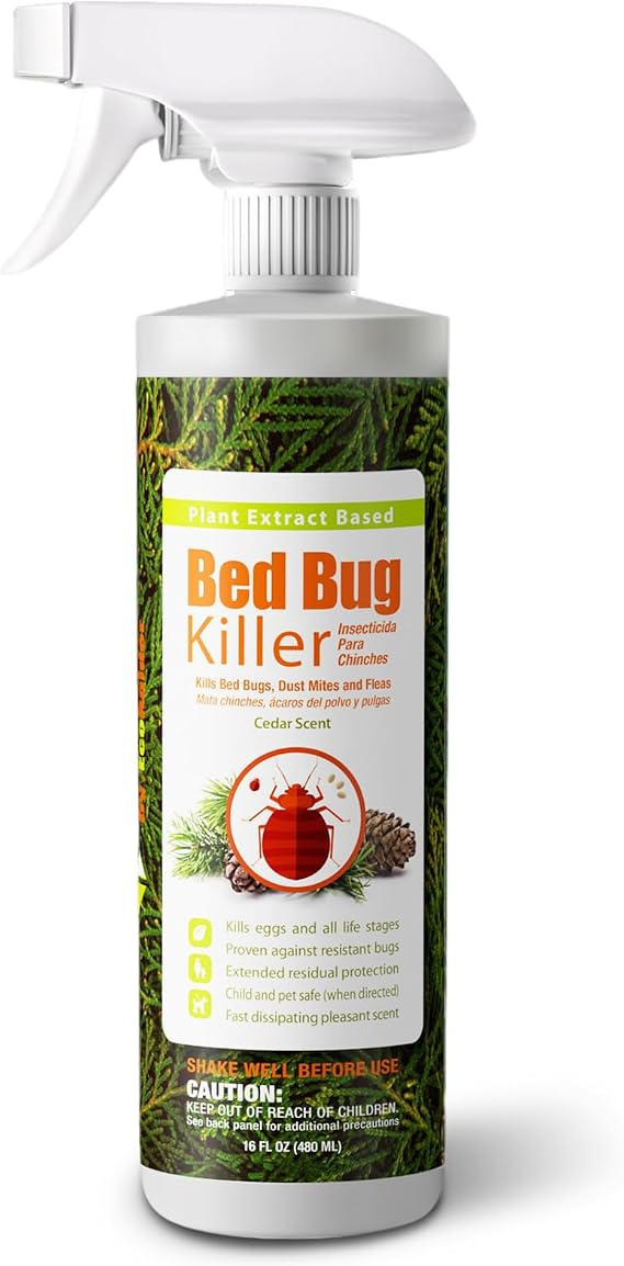 EcoRaider Bed Bug Killer Spray 16 Oz, Green + Non-toxic, 100% Kill + Extended Protection