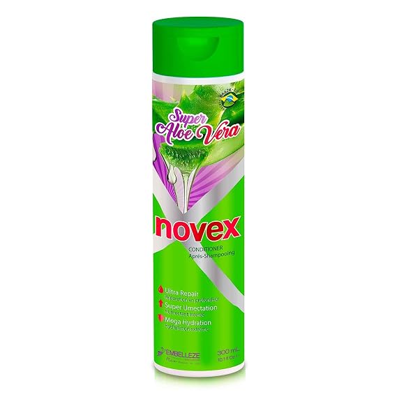 NOVEX Super Aloe Vera Conditioner - Infused with Organic Aloe Vera- vegan formula for softness and repairing hair conditioning treatment (300ml/10.1oz)