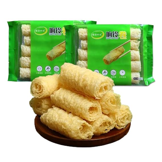 240 Deep Fried Bean Skin Rolls - Dried Beancurd Sticks, Asian Tofu Snack, Tofu Extra Firm - Delicious and Crispy Asian Treats