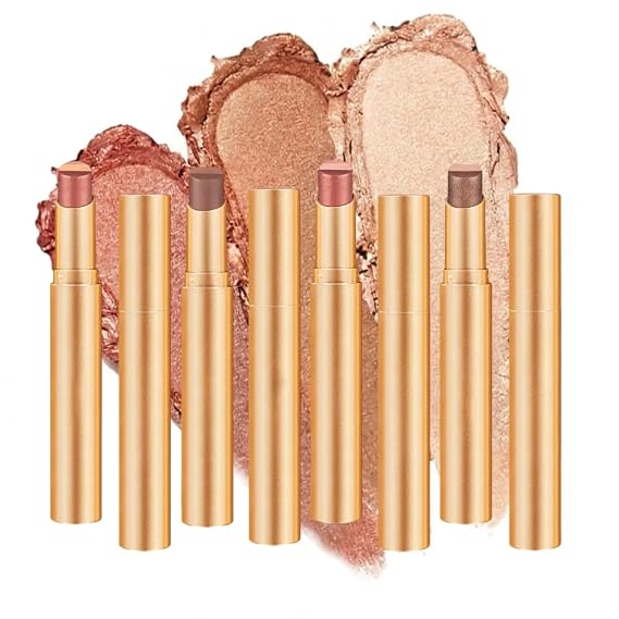 4 Colors Eyeshadow Stick Set, Creamy Eye Shadow Sticks Waterproof Long Lasting, 3-in-1 Gradient Eyeshadow Stick for Matte Shimmer Makeup, Day Night Looks (4 colors, 4pc)