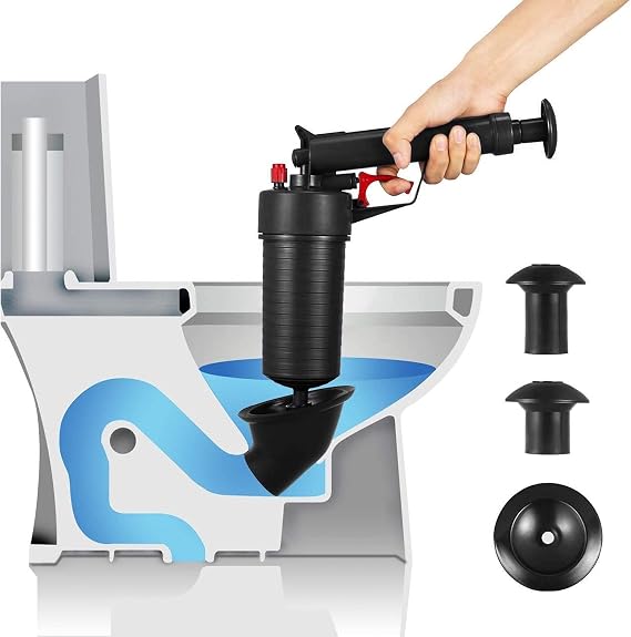 Drain Blaster Air Plunger Gun, Toilet Plunger, High Pressure Powerful Drain Blaster Gun, Sink Plunger for Bathroom, Kitchen, Bathtub,Toilet, Floor Drain
