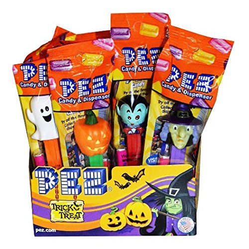 PEZ Halloween Dispensers with 2 Candy Packs 12-Count