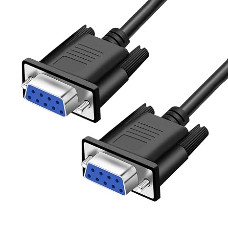 DB9 RS232 Serial Extension Cable Female to Female 9 Pin DB9 Cord Straight Through 9 pin Serial Connector Black 3FT