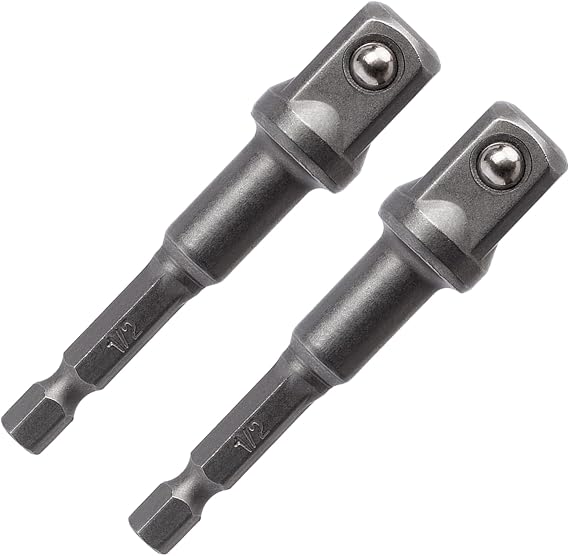 PAGOW 2 Pack 1/2" Square Impact Adapter, Extension Impact Driver Bit Set