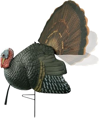 Primos Hunting Killer B Full Strut Turkey Decoy Moveable Fan, 90 ft Pull Rope & Iridescent Colors Gives Lifelike Appearance, Lightweight & Mobile Turkey Hunting Decoy