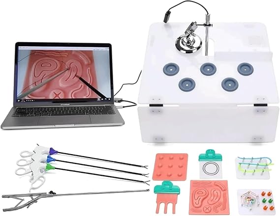 Laparoscopic trainer laparoscopy trainer box suture practice kit for medical doctors and students use for teaching exercises for practice use only laparoscopy training instruments