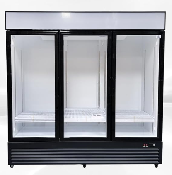 Commercial Refrigerator Glass 3-door NSF Merchandiser 78"Width X29"DX81"H Beverage Display Cooler,Beverage Drink Cooler, ETL,NSF certified, Upright, Capacity 62 cuft,110V GDC-72