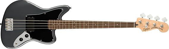 Fender Squier Affinity Jaguar Bass Guitar, 32" Medium Scale, Charcoal Frost