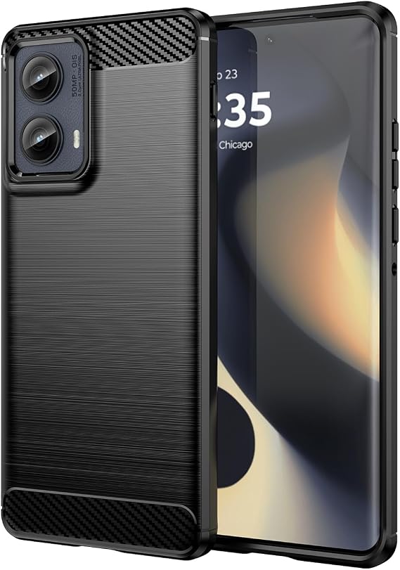 Case for Moto Edge 2024 Case, Motorola Edge (gen 5) Case Carbon Fiber Shockproof Rugged Shield Soft TPU Back Cover Cases for Motorola Edge 2024 Black