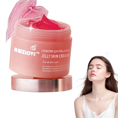 Awzlove Coenzyme Q10 Collagen Jelly Skin Cream, Collagen Jelly Skin Cream, Collagen Jelly Cream, Niacinamide & Freeze-Dried Hydrolyzed Collagen for All Skin Types 1PC