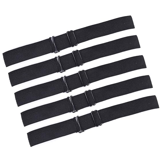 Ecojumi 5Pcs Adjustable Elastic Wig Bands, Non-Slip Black Straps