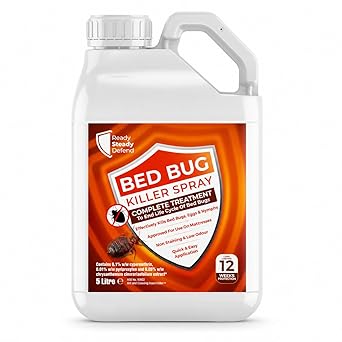 Bed Bug Killer Spray | 5 Litre | Complete Treatment to End Life Cycle of Bed Bugs, Eggs, Nymphs | Safe to Use On Mattresses, Bedding & Carpets