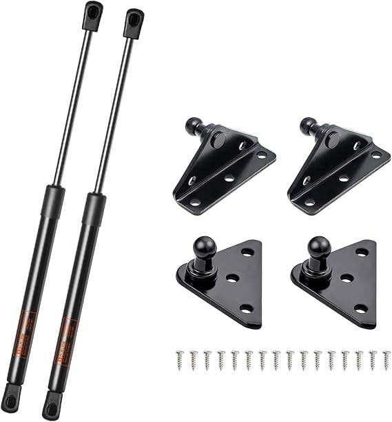 25 inch 100 lb Gas Strut 2PCS and 10mm Mounting Bracket 4PCS