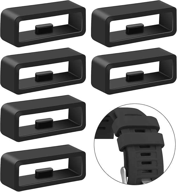 6-Pack Band keepers Compatible with Garmin Forerunner 265/255/35/235, Forerunner 965/955/945/935 Watch Bands, Silicone Replacement Watch Band Loop/Holder/Retainer Fastener Rings