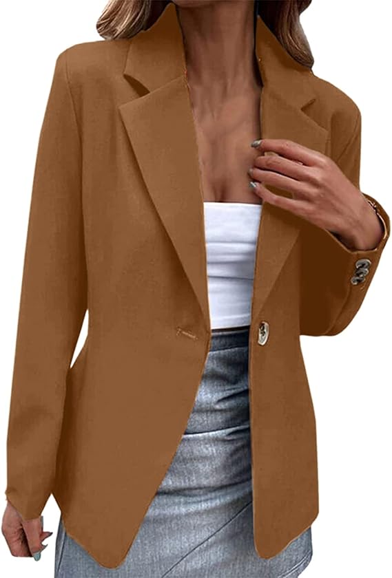 Lolvmvchi Winter Jackets For Women Button Lapel Long Sleeve Slim Suit Temperament Coat For Ladies