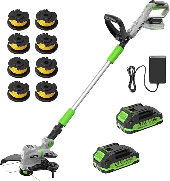 12" 21V Weed Wacker Cordless, 2 in 1 String Trimmer and Edger