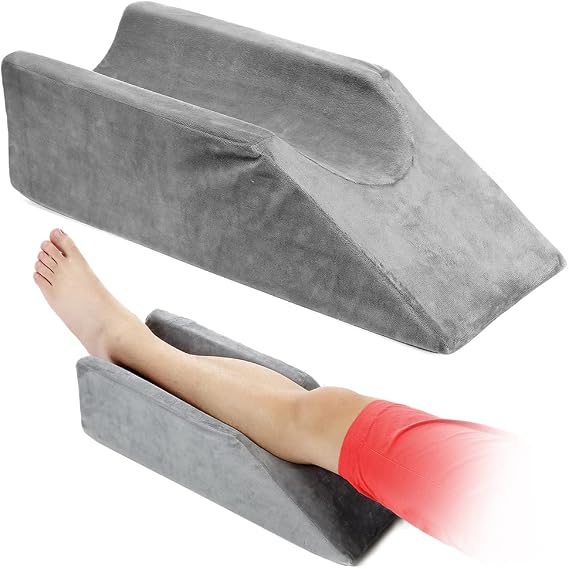 Leg Elevation Wedge Pillow Knee Foam for Sleeping Post Surgery Foot Leg Rest Pillows Knee Support Cushion Medical Elevated Pillow Leg Elevator Bed Positioning Wedge Ankle Surgery Recovery (50cm Long)