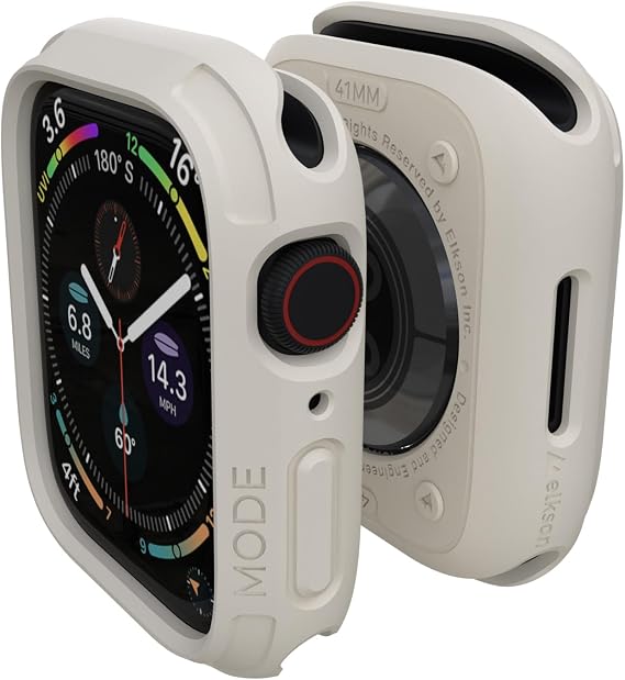 elkson 41/40mm Bumper Case Compatible with Apple Watch Series 9/8/7/6/5/4, Quattro Series Rugged Case for iWatch, Military Grade Durable Protective Cover, Flexible Shockproof, Starlight