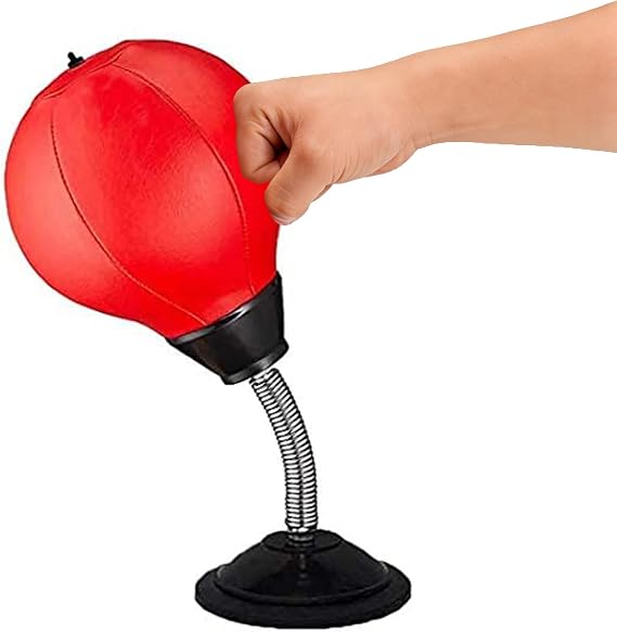 Desktop Punching Bag, Stress Buster with Suction Cup for Office Table and Counters, Heavy Duty Stress Relief Ball, Desk Boxing