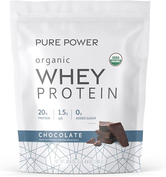 Dr. Mercola Pure Power Organic Whey Protein, 20 g, Chocolate, 20.60 oz