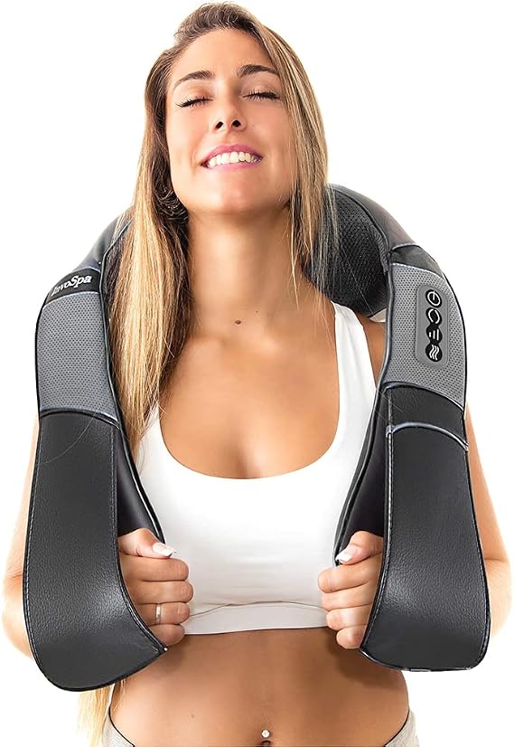 InvoSpa Shiatsu Back Shoulder and Neck Massager with Heat - Deep Tissue Kneading Pillow Massage - Back Massager, Shoulder Massager, Electric Full Body Massager