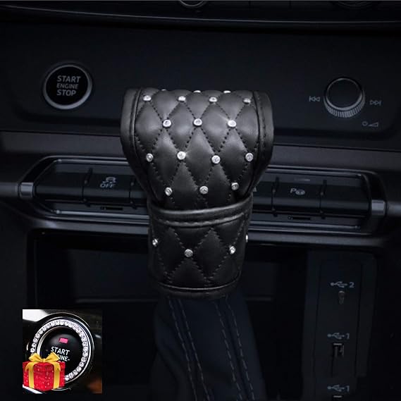 Bling Auto Shift Gear Cover with Crystal Glitter Rhinestones for Girls,Lady