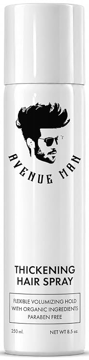 Avenue Man Hair Thickening Spray for Men - Professional Volumizing & Strong Hold Texturizing Spray for Men - Humidity Resistant & Easy Rinse Formula - Long-Lasting Mens Hairspray Extra Hold - 8.5 oz