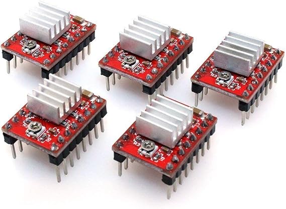 A4988 Stepper Motor Driver Module for Pololu RepRap 3D Printer StepStick w/Heatsinks (Pack of 5) by Envistia Mall