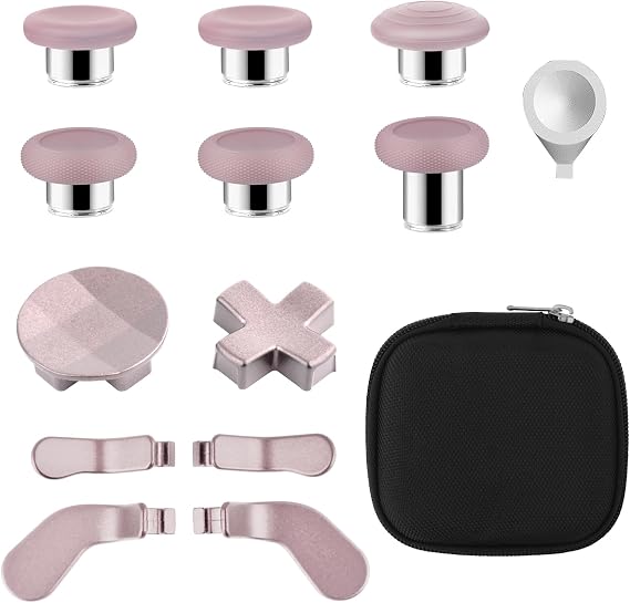 13 in 1 Component Pack Kit for Xbox Elite Series 2 Controller Metal Thumbsticks Replacement for Elite Series 2 Accessories Compatible with Xbox Elite Wireless Controller Series 2 Core (Rosebrown)