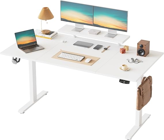 Klicelor Eletric Height Adjustable Desk, Movable Monitorstand, 160x80cm