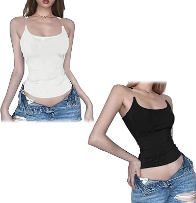 Luvette Tank, Invisible Strap Tank Top for Women, Houdini Tank Top Invisible Straps, Y2k Aesthetic Sexy Tank TopsMIX2-1,Small