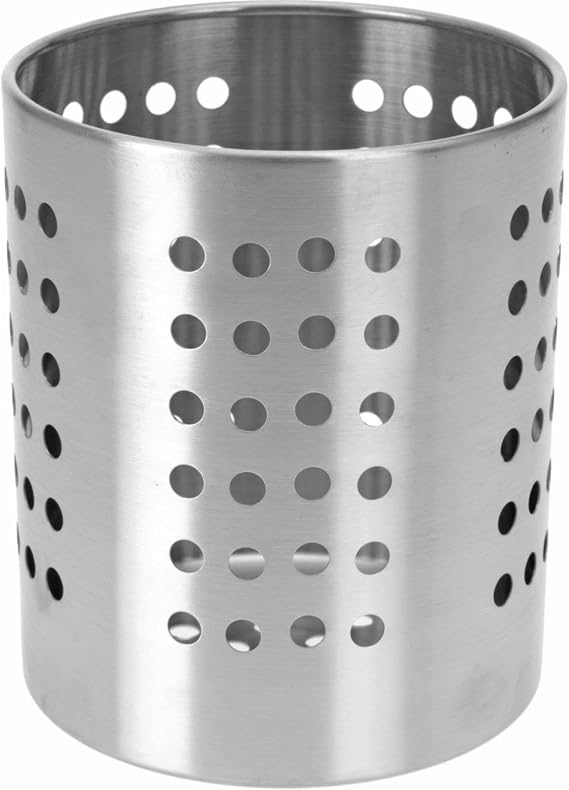 Carousel Home Stainless Steel Kitchen Cutlery Holder Pot | Kitchen Utensil Drying Rack Cutlery Caddy Case | Multi-Purpose Organiser for Silverware - 13cm