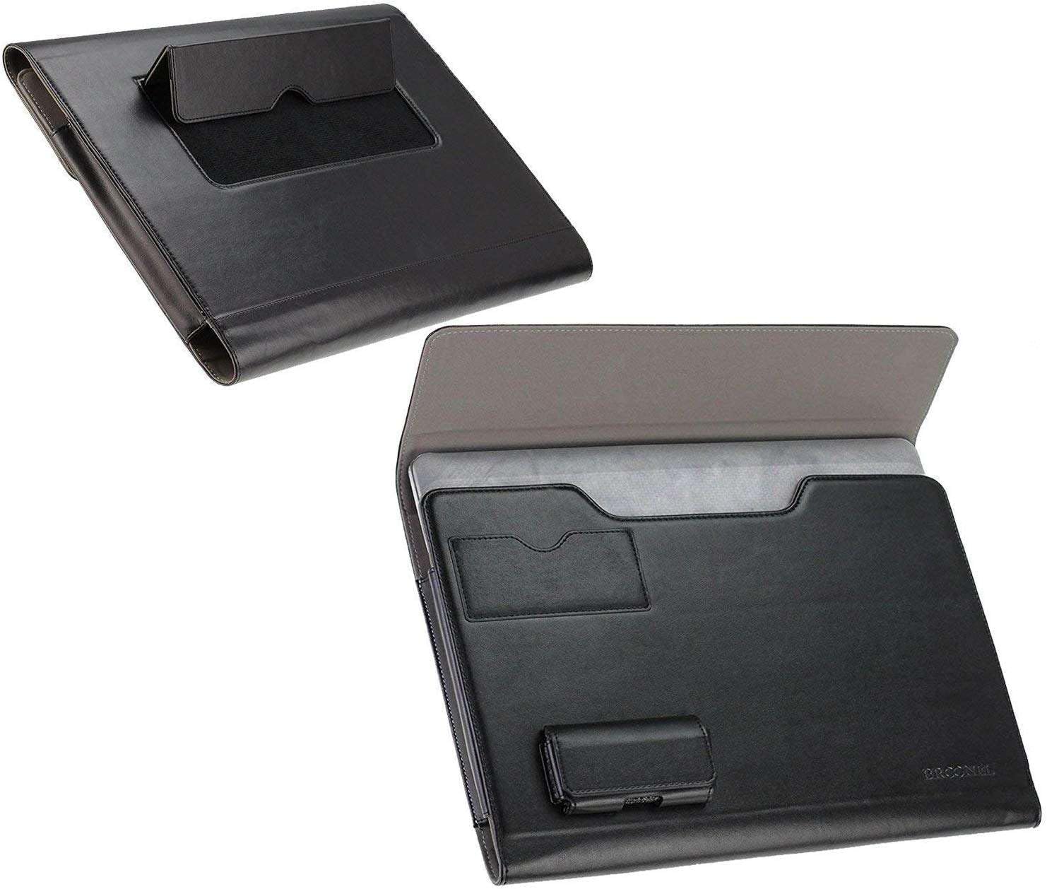 Black Leather Folio Case - Fits Asus ROG Zephyrus G16-GU603ZV-N48W 16" FHD+ Laptop