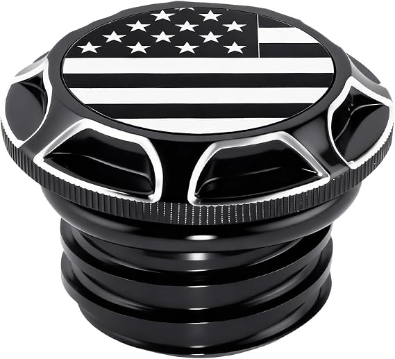 GUAIMI CNC Aluminum Fuel Gas Tank Oil Cap Compatible with Harley Sportster XL 1200 883 X48 Dyna (American Flag-Black)