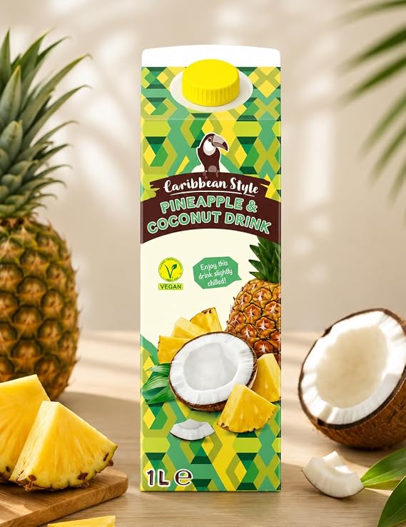 Pineapple and Coconut Drink 1L – Tropical Fruit Beverage, Refreshing Pineapple & Coconut Flavour