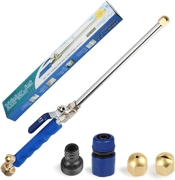 GES Jet High Pressure Washer, High Pressure Hose Nozzle, Pressure Washer Lance, Expandable Garden Hose End, Window Cleaning Sprayer (Blue)