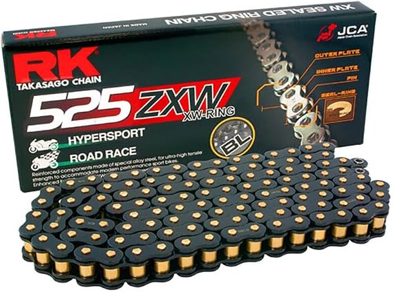 RK Racing Chain BL525ZXW-120 Black Scale 120 Link XW-Ring Premium High Performance Chain with Connecting Link