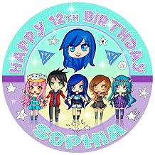 7.5 Inch Edible Cake Topper Its Funneh Robox Themed Birthday Party Collection of Edible Cake Decorations round