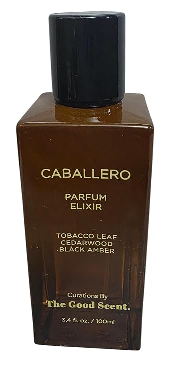 Caballero Parfum Exlixir for Men by The Good Scent, 3.4 FL OZ, 100 ml With Notes Tobacco Leaf, Cedarwood, Black Amber Unboxed