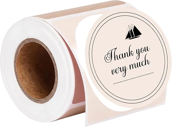 2 Inch Round Thermal Labels Gradient Thermal Printer Stickers for Bakery | Small Business Candle Packaging Name Tags, 140 Labels Per Roll