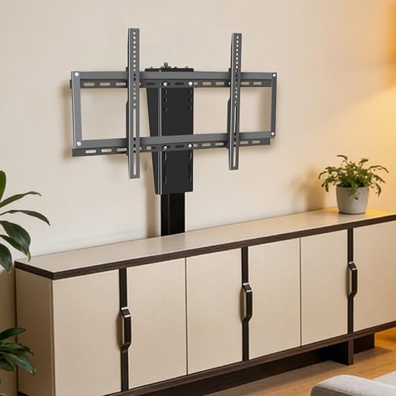Electric tv lift, Automatic lifting motorised tv bracket, tv lift mechanism for most 32-70 inch Flat and Curved TVs,max 600x400mm up to 60kg, Can be hidden inside the cabinet (lifting-90cm)