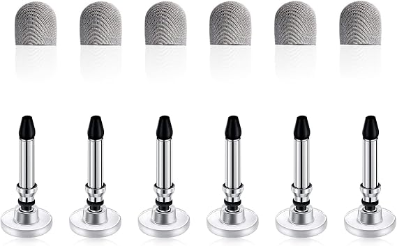 Replacement Tips for AmberVec 2-in-1 Styluses, 3 Pack Gradient Color Stylus Set, Includes 6 Disc Tips & 6 Mesh Fiber Tips