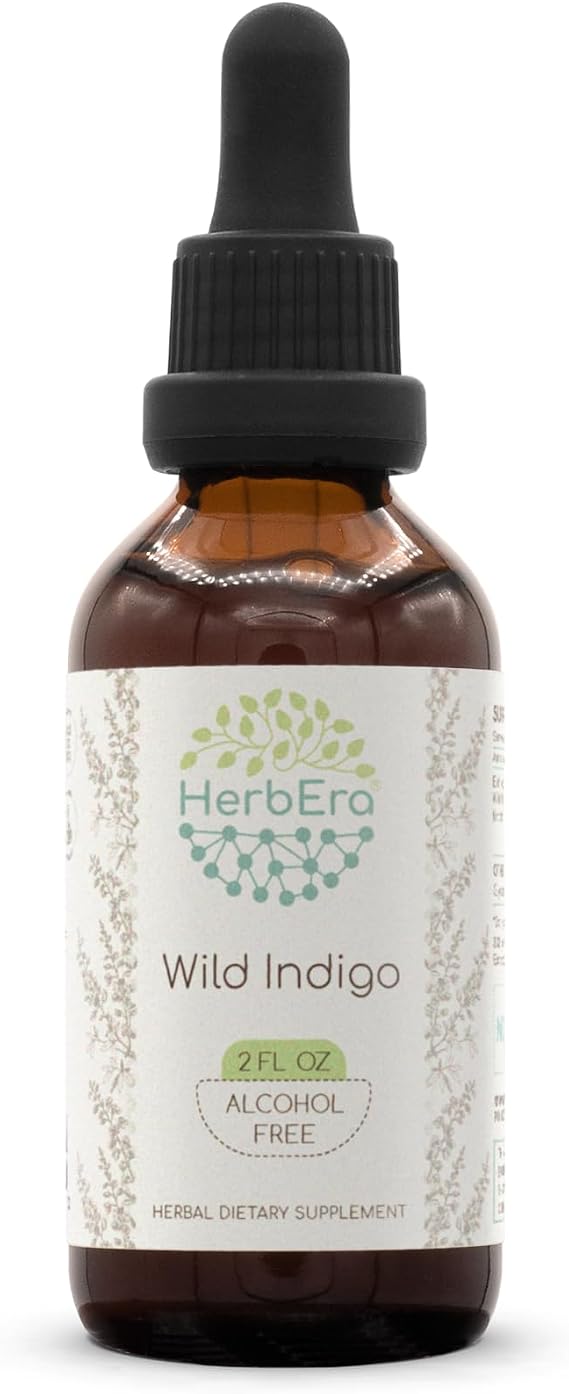 Wild Indigo B60 Alcohol-Free Herbal Extract Tincture, Concentrated Liquid Drops Natural Wild Indigo Root (Baptisia tinctoria) Dried Root (2 fl oz)
