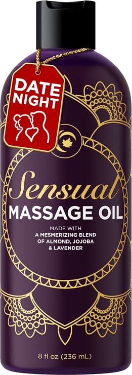 Aromatherapy Sensual Massage Oil for Couples - Lavender Massage Oil for Skin with Jojoba and Sweet Almond Oil - Aromatherapy Oil Infused with Pure Natural Oils - Vegan Non GMO & Gluten Free