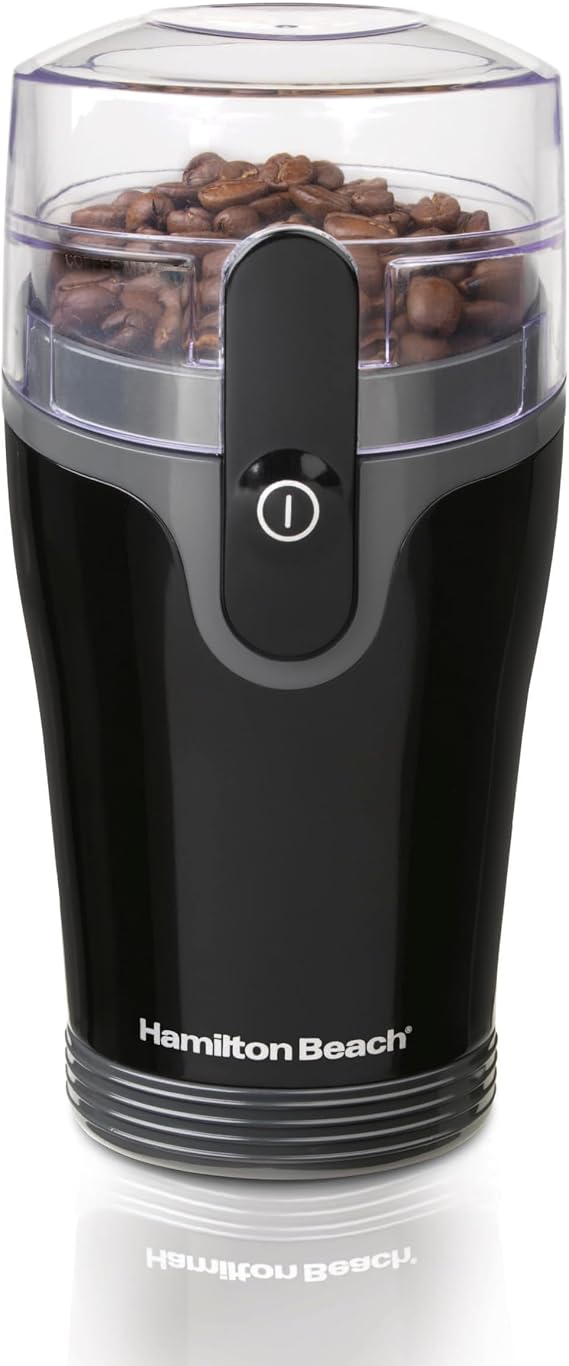Hamilton Beach Fresh Grind Electric Coffee Grinder For Up To 12 Cups | Grinds Coffee Beans, Spices & More | Stainless Steel Blades | Easy-Clean Removable Chamber | Black | 80335RG