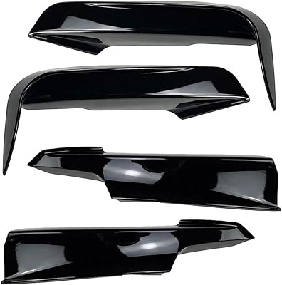 Front Bumper Splitter Trim Kit Fog Light Lamp Cover Canards Compatible For BMW F30 F31 F35 320i 328i 330i 335i 340i 316d M Sport 2012-2019Gloss Black Set