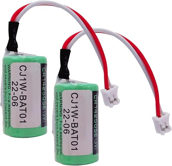 (2 PCS) CJ1W-BAT01 Li-Ion Battery 3V PLC CP1H CP1L CR14250SE-R Non-Rechargeable Disposable Lithium Battery