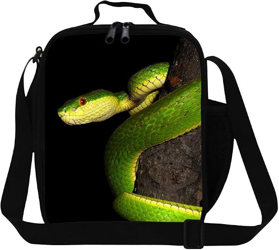 Snake Printed Small Lunch Box Bag for Children School Cooler Bags