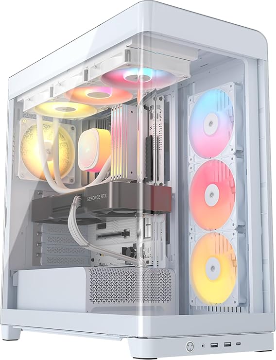 CORSAIR Frame 4500X RS ARGB Panoramic Mid-Tower PC Case 3X Pre-Installed Fans, High Airflow, Modular Design, GPU Anti-Sag, Reverse Connection Motherboard Compatible White